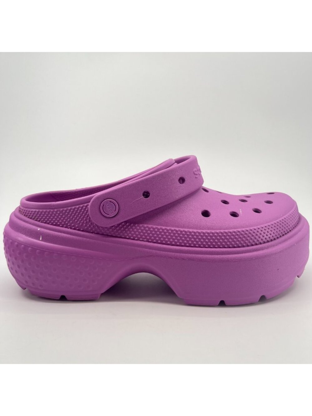 Crocs Stomp Clog Mens Size 9 Womens Size 11 Purple Beach Walking Slip On Sandals